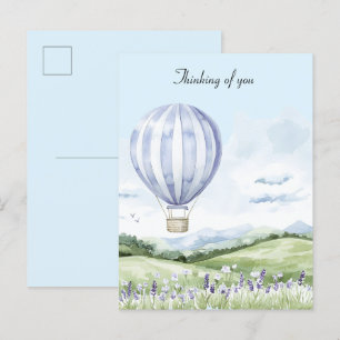 Carte Postale Lavender Stripes Balloon Floral Penser à vous
