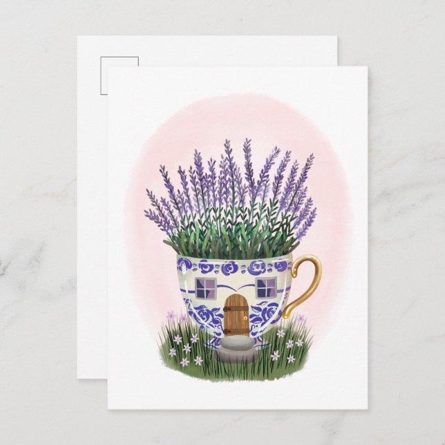 Carte postale Lavender Teacup (Devant / Derrière)