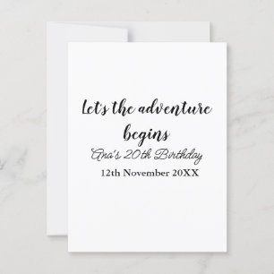 Carte Postale l'aventure commence 20e anniversaire ajouter nom d