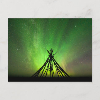 Carte Postale Lavvu de lumières du nord