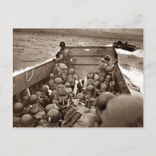 Carte Postale LCI et soldats Omaha Beachhead