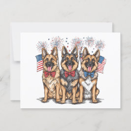Carte Postale Le 4 Juillet Chiens De Berger Allemands