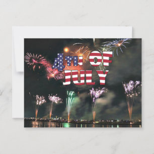 Carte Postale Le 4 juillet Feu d'artifice spectaculaire