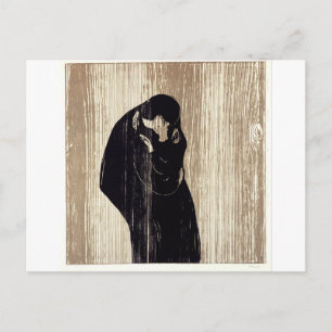 Carte Postale Le baiser de la lithographie d'Edvard Munch,