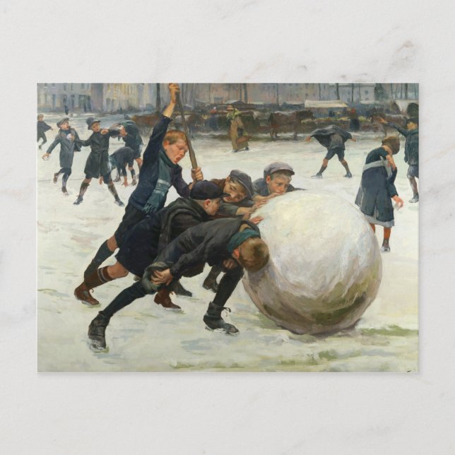 Carte Postale Le ballon de neige le plus géant, 1903 (Devant)