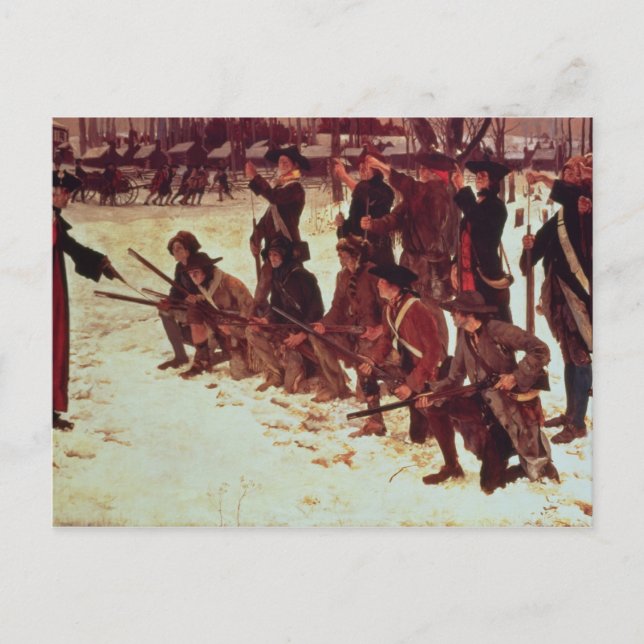 Carte Postale Le baron von Steuben perce des recrues américaines (Devant)