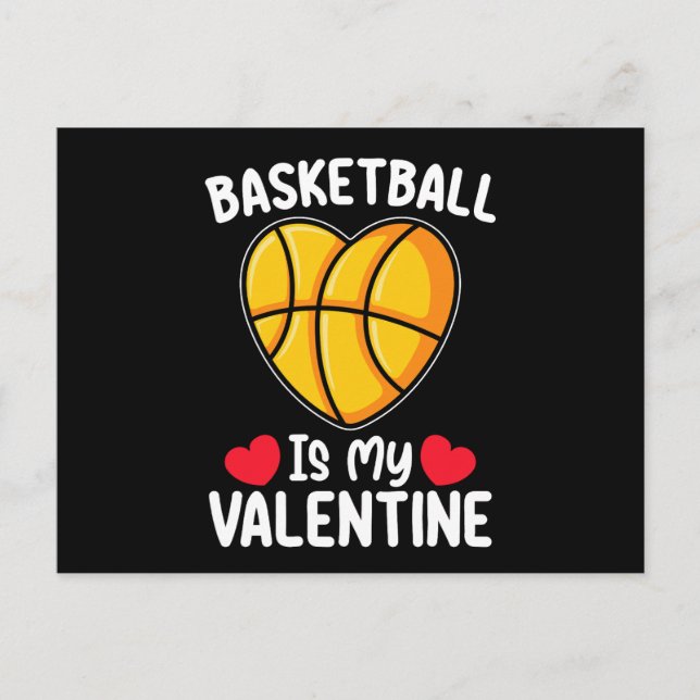 Carte Postale Le Basket Est Mon Sport De Saint Valentin (Devant)