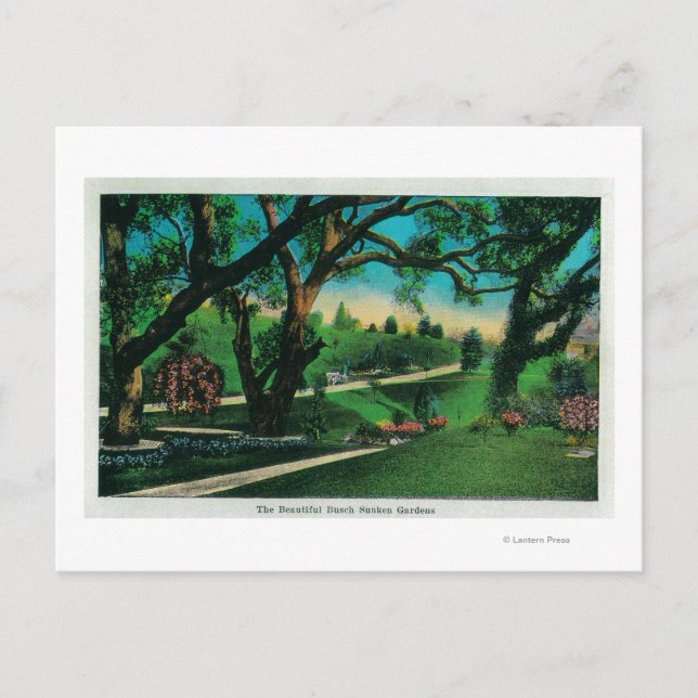 Carte Postale Le Beau Jardins EnsoleillésPasadena, CA (Devant)
