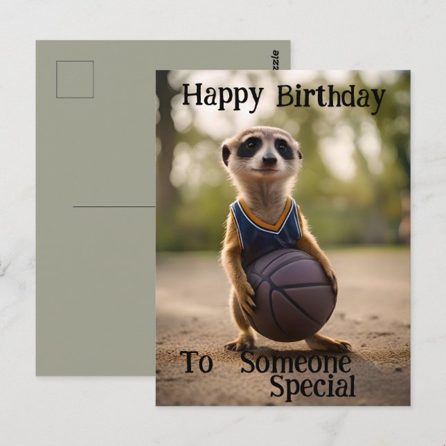 Carte Postale "Le bébé suricate Hoop Star" Anniversaire (Devant / Derrière)