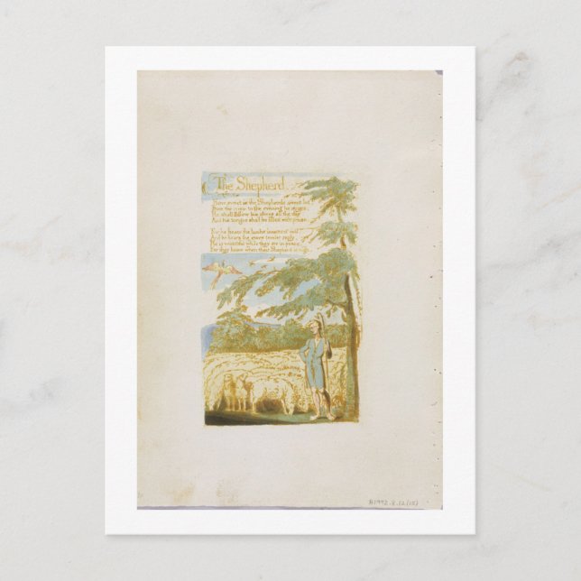 Carte Postale 'Le Berger', assiette 15 de 'Chansons d'Innocence' (Devant)