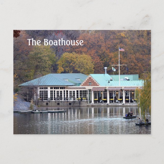 Carte Postale Le Boathouse dans le parc, photo d'automne (Devant)