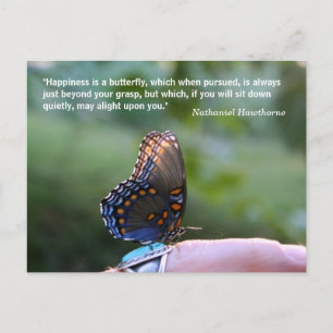 Carte Postale "Le bonheur est un papillon" Citation & Photograph