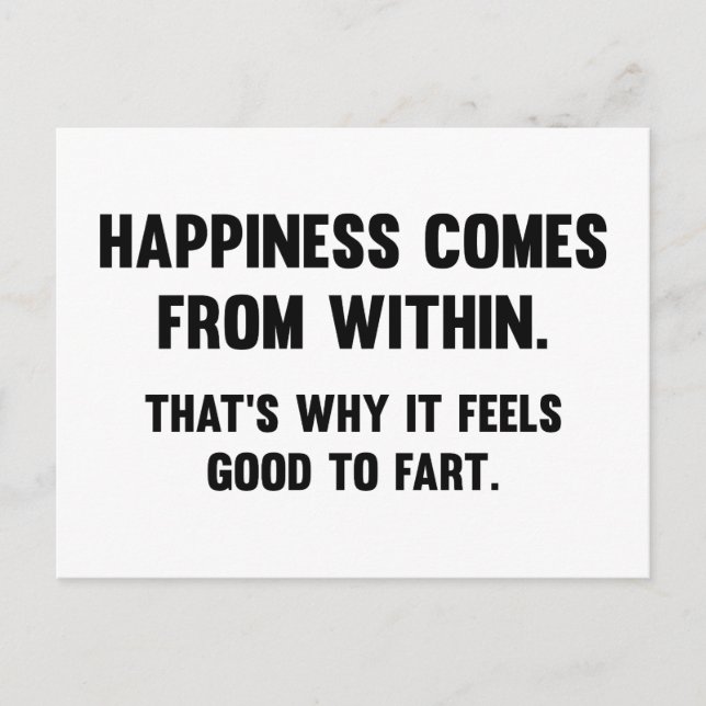 Carte Postale Le Bonheur Vient De L'Intérieur (Devant)