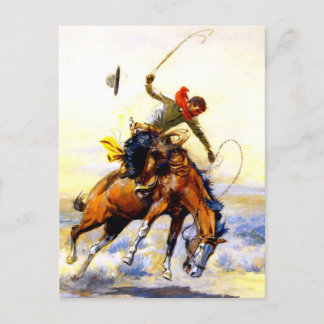 Carte Postale "Le Bucker" Western Art de Charles M Russell
