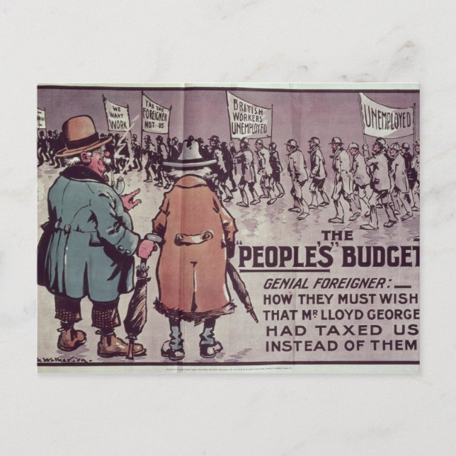 Carte Postale Le budget du peuple", 1909 (Devant)