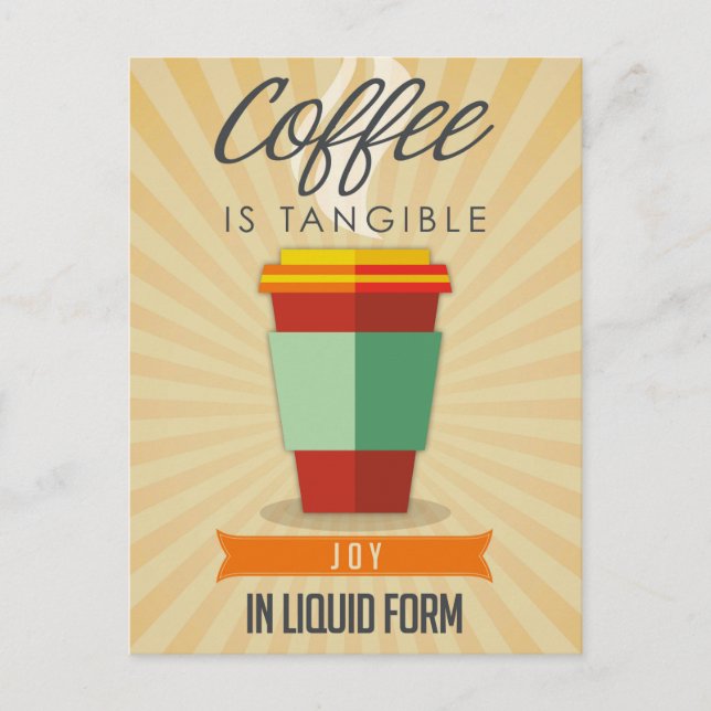 Carte Postale Le café est une joie changeante sous forme liquide (Devant)