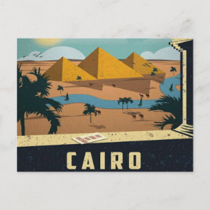Carte Postale Le Caire Égypte ancienne Pyramides Voyage rétro vi