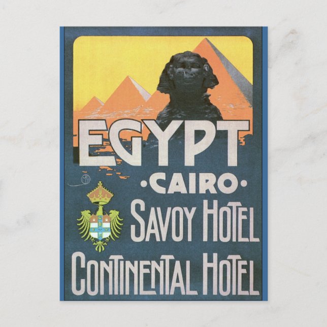 Carte Postale Le Caire Egypte - Art d'affiche de voyage Vintage (Devant)