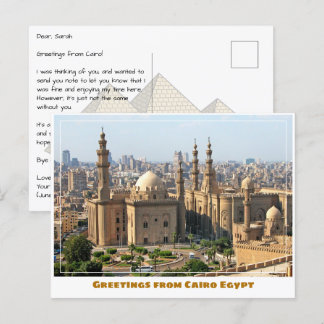Carte Postale Le Caire Egypte avec mosquée