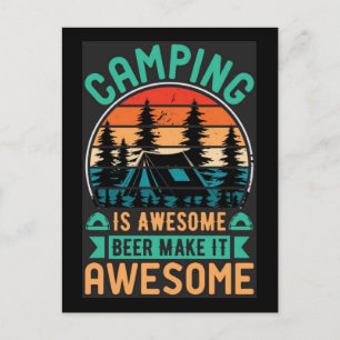 Carte Postale Le camping est une bière géniale Rends-le génial-6