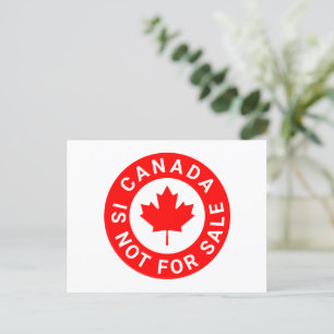 Carte Postale Le Canada n'est pas à vendre typographie feuille d