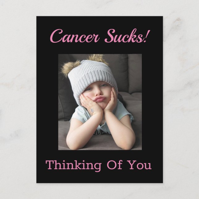 Carte Postale Le cancer c'est nul ! Je pense à toi drôle grinche (Devant)