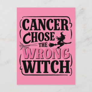 Carte Postale Le cancer choisit la mauvaise sorcière Sensibilisa