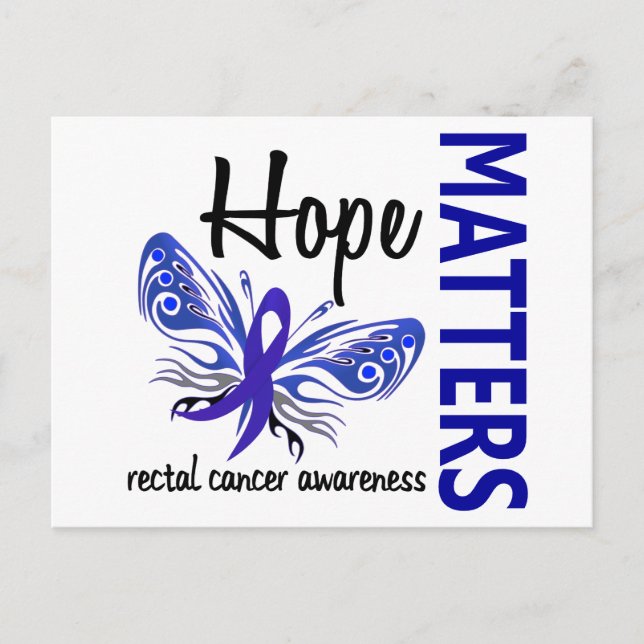 Carte Postale Le cancer rectal du papillon Hope Matters (Devant)