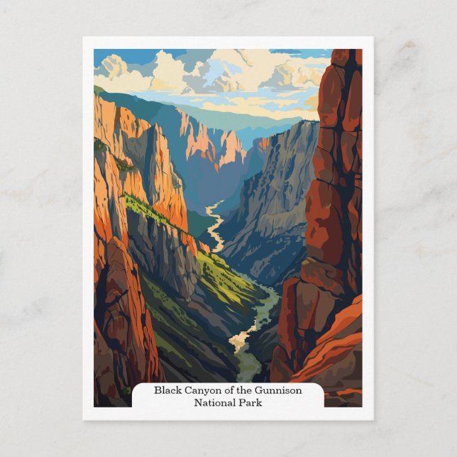 Carte Postale Le canyon noir du parc national Gunnison (Devant)