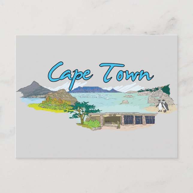 Carte Postale Le Cap, Afrique du Sud Célèbre ville (Devant)