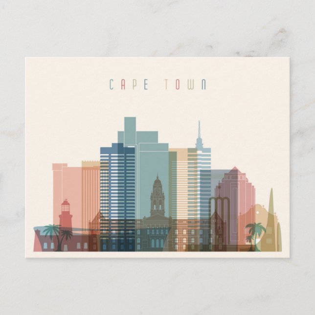 Carte Postale Le Cap, Afrique | Ville Skyline (Devant)