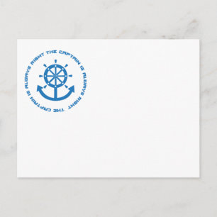 Carte Postale Le capitaine a toujours raison