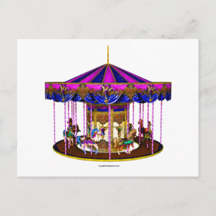 Carte Postale Le carrousel rose