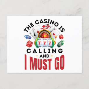 Carte Postale Le Casino appelle et je dois aller amusant joueur
