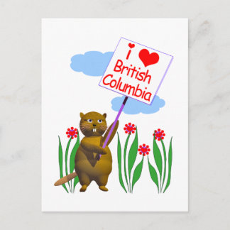 Carte Postale Le castor canadien aime la Colombie-Britannique