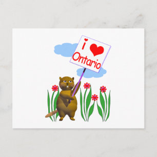 Carte Postale Le castor canadien aime l'Ontario