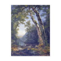 Le catskill, le paysage forestier, l'huile sur toi