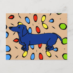Carte Postale Le célèbre chien bleu Dachshund