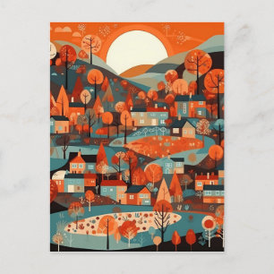 Carte Postale Le charmant Scandi Village Art