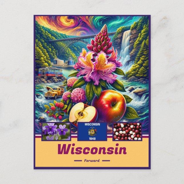 Carte Postale Le charme captivant du Wisconsin : un point de rep (Devant)