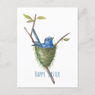 Carte Postale Le charme du printemps : Oiseau adorable dans un n