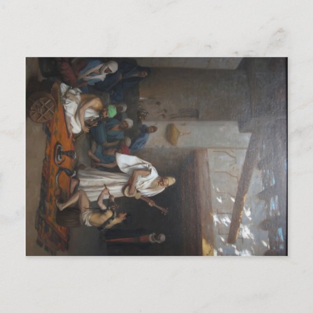 Carte Postale Le charmeur des serpents par Jean-Leon Gerome (Devant)