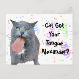 Carte Postale Le Chat De Fête A Ta Langue ?