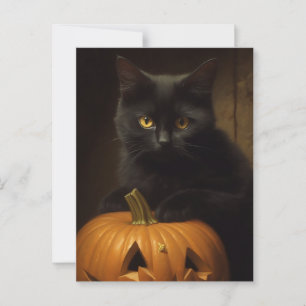 Carte Postale Le chat d'Halloween