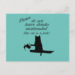 Carte Postale Le chat est un abruti