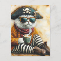 Le Chat Pirate Avec Café