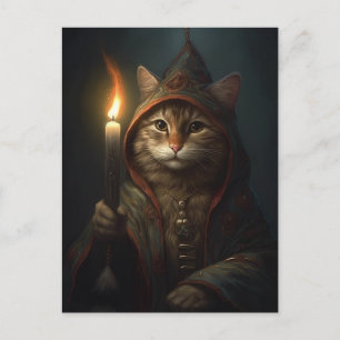 Carte Postale Le chat Wizard