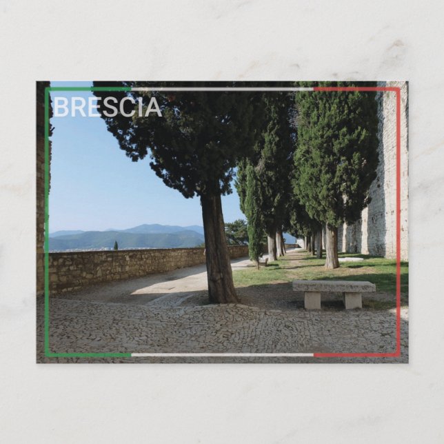 Carte Postale Le château de Brescia - Italie (Devant)