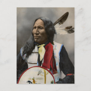 Carte Postale Le Chef Strikes With Nez, Oglala Sioux 1899