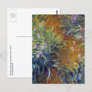 Carte Postale Le chemin à travers les Irises par Claude Monet